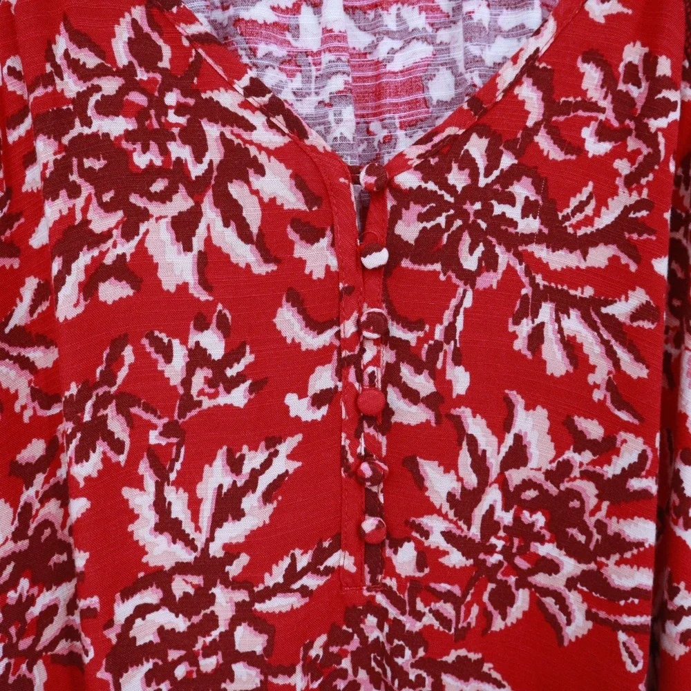 Knox Rose Midi Dress Women XXL Red Boho Hippie Bloomcore Grandmacore Cottagecore
